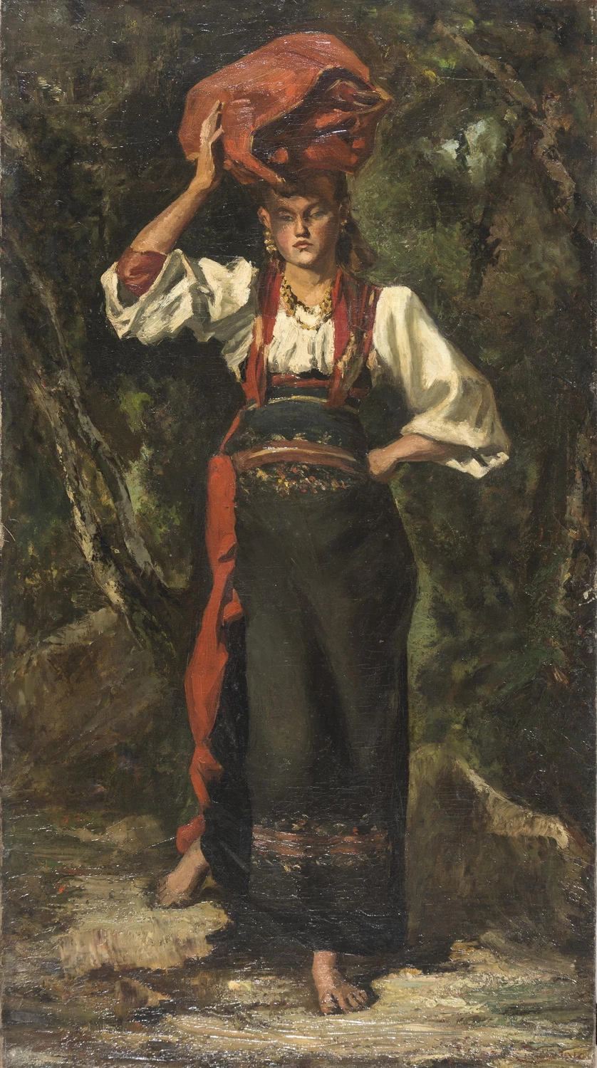Contadina abruzzese nel bosco